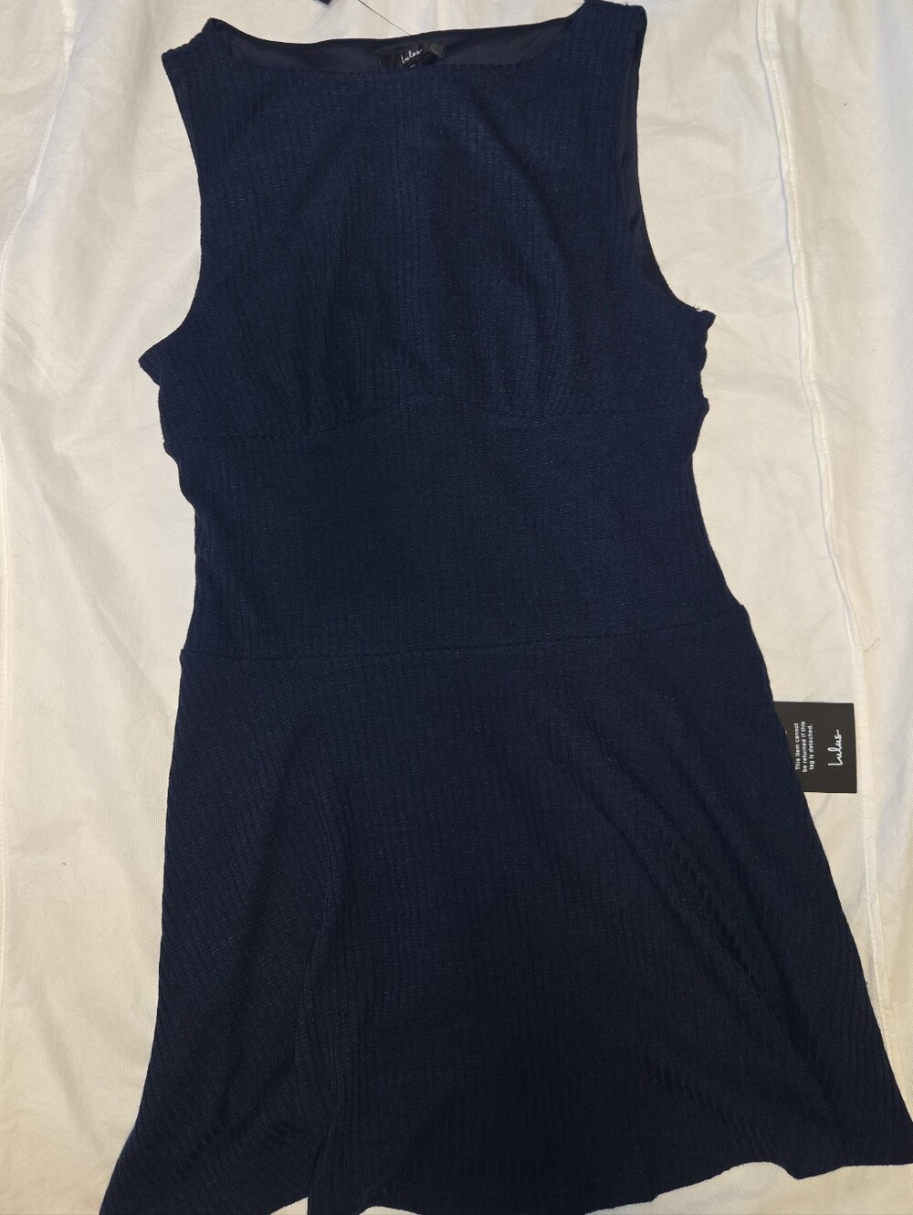 Lulu's Navy Blue Sleeveless Fit-and-Flare Dress